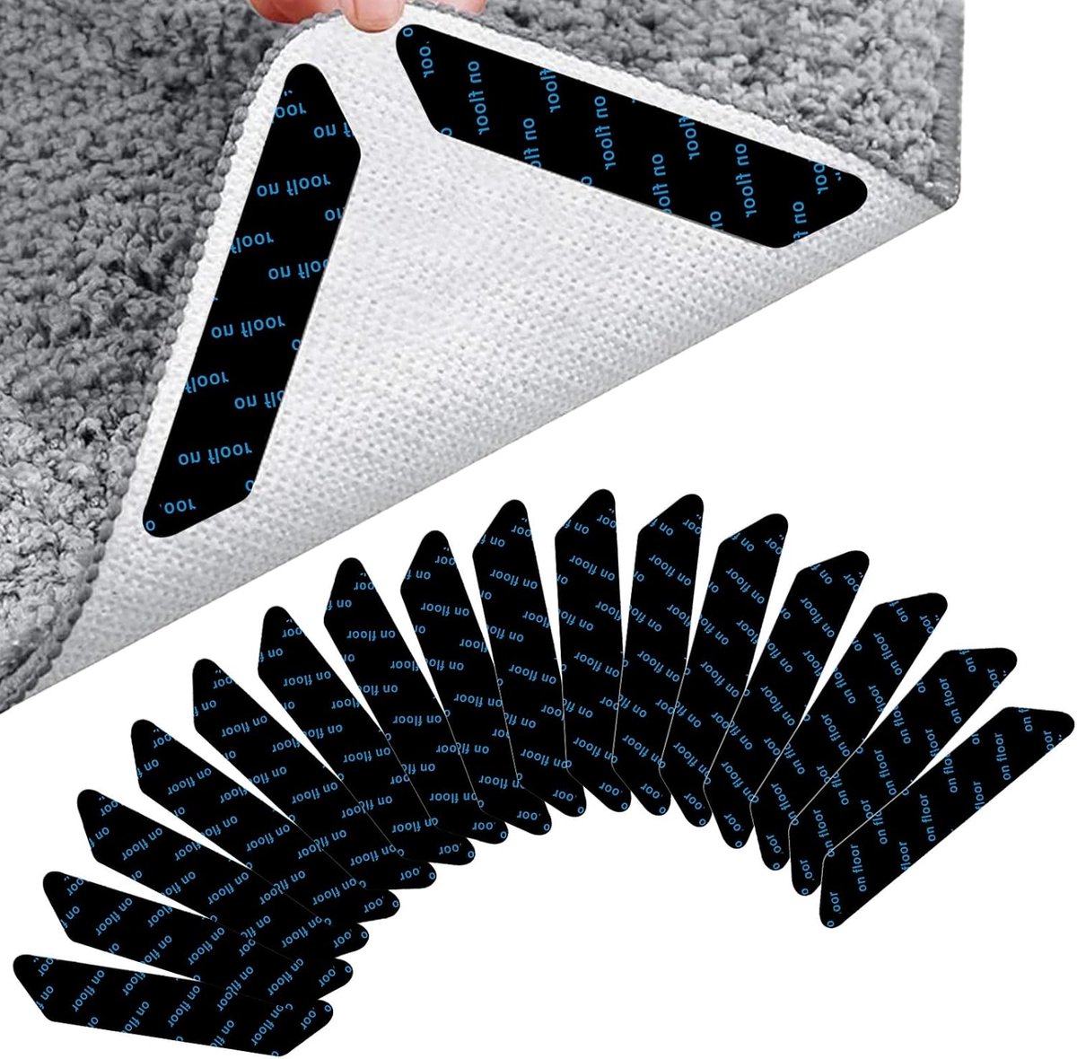Tapijtstopper 16 Stuks - Herbruikbare Non-Slip Pads - Wasbare Tapijt Pads - Voorkomt Verschuiven op Harde Vloeren - ShopVlot