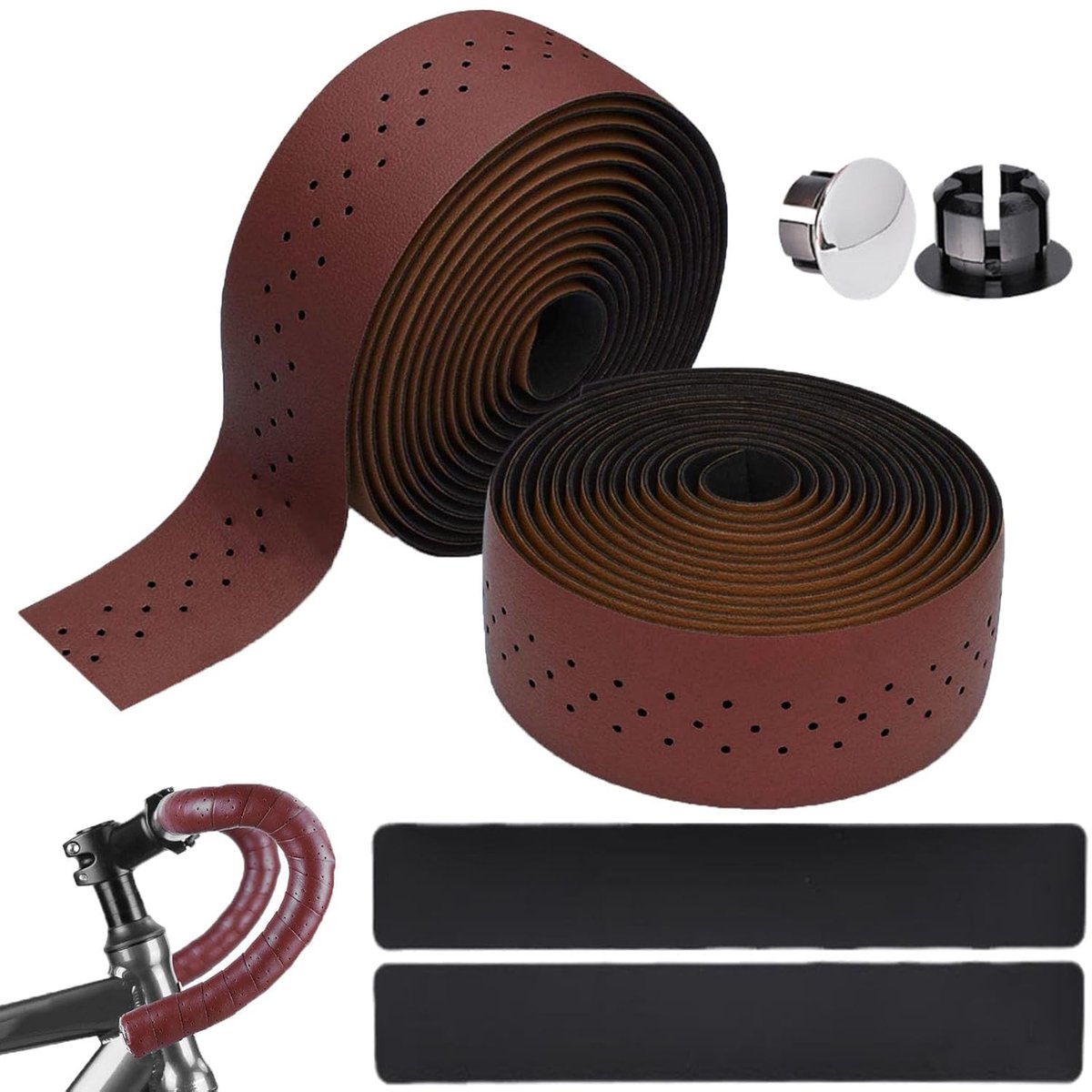 Handlebar Tyres for Bicycle Handlebars, Durable Tyre for Bicycle Handlebars, 2 Pieces, 200 cm, Brown - ShopVlot