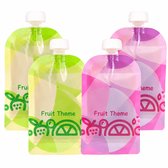 Consumerce® Herbruikbare Knijpzakjes - 4 Stuks - BPA-vrij - 180ml - Babyvoeding - Knijpfruit