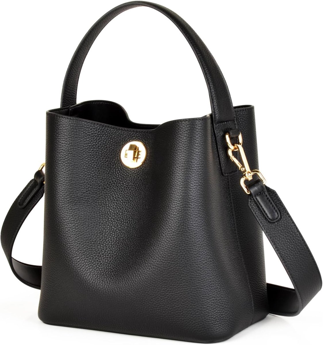 DONNAIN Women's Bucket Handbag, Leather, Bucket Bag - Women's Genuine Leather Handbag Shoulder Bag with Adjustable - ShopVlot