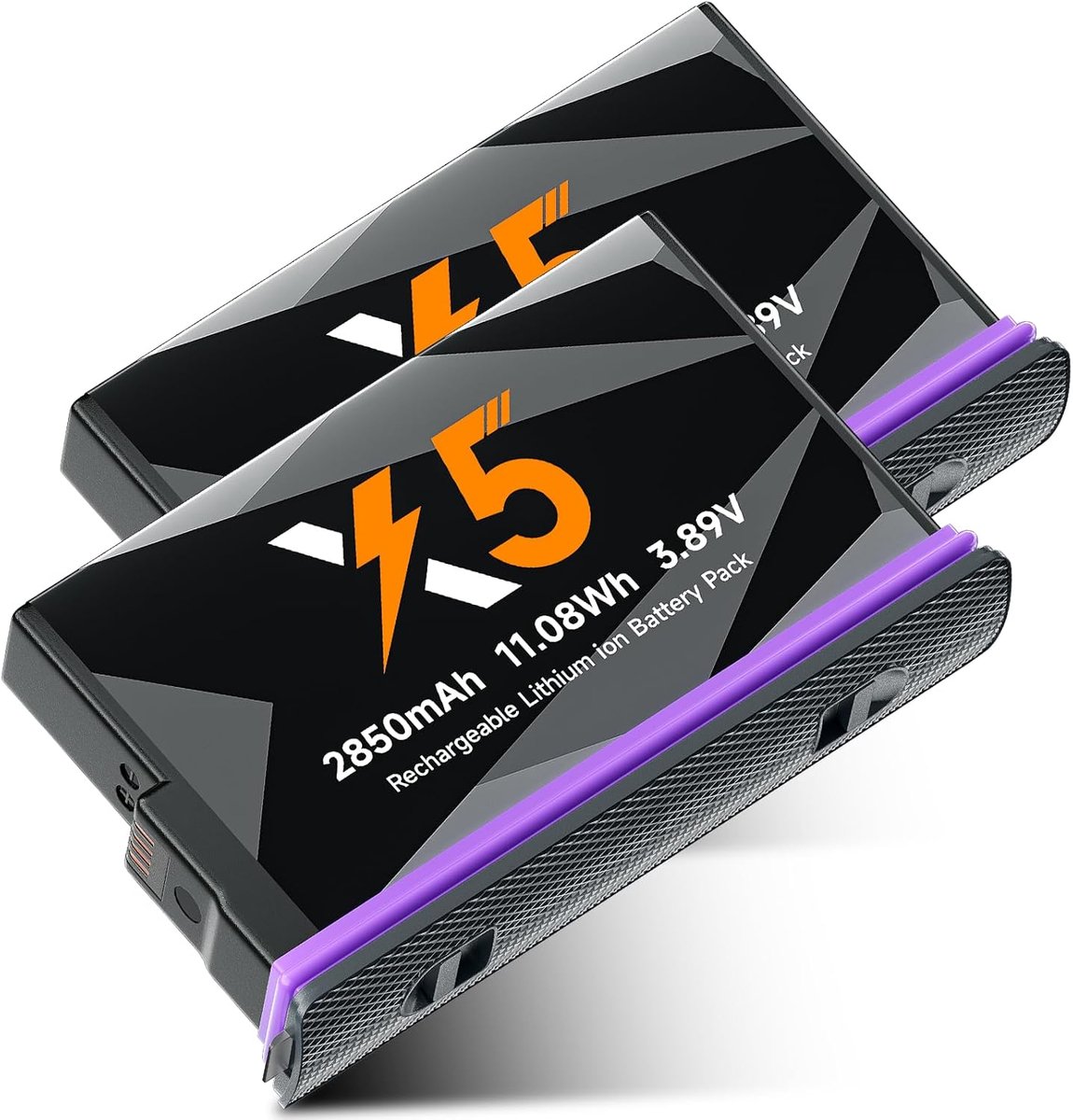 2850mAh Battery for Ins.ta 360 X5 Camera, 500+ Cycles, (LSD) Low Self-Discharge, 100% Compatible Ins.ta360 X5, 2 Pcs - ShopVlot