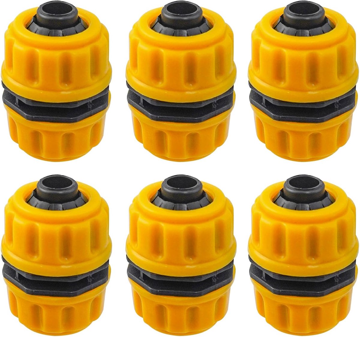 Hose Connectors, Pack of 6, 13 mm (1/2 inch), Double Extension Connectors, Easy and Quick Connection or Repair Hose - ShopVlot