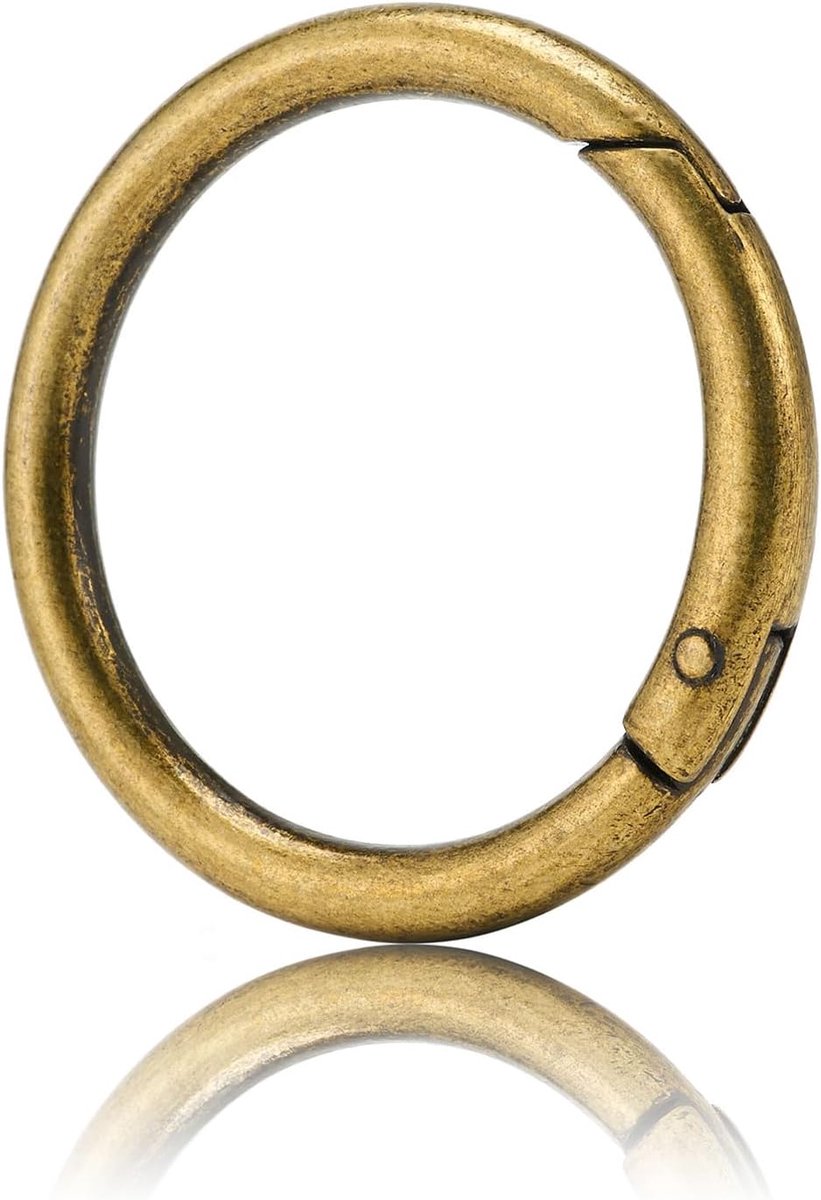 QIUTIMIY 15Pcs Round Carabiner O-Ring, Metal Round Connecting Rings for Handbags, Key Chains, Buckles, Bags, Wallets - ShopVlot