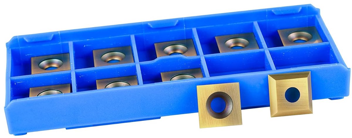 SpeTool 10pcs 12MM x 12MM x 2.2MM Tungsten Carbide Insert with ATS Coating Replacement for Insert Router Bit - ShopVlot