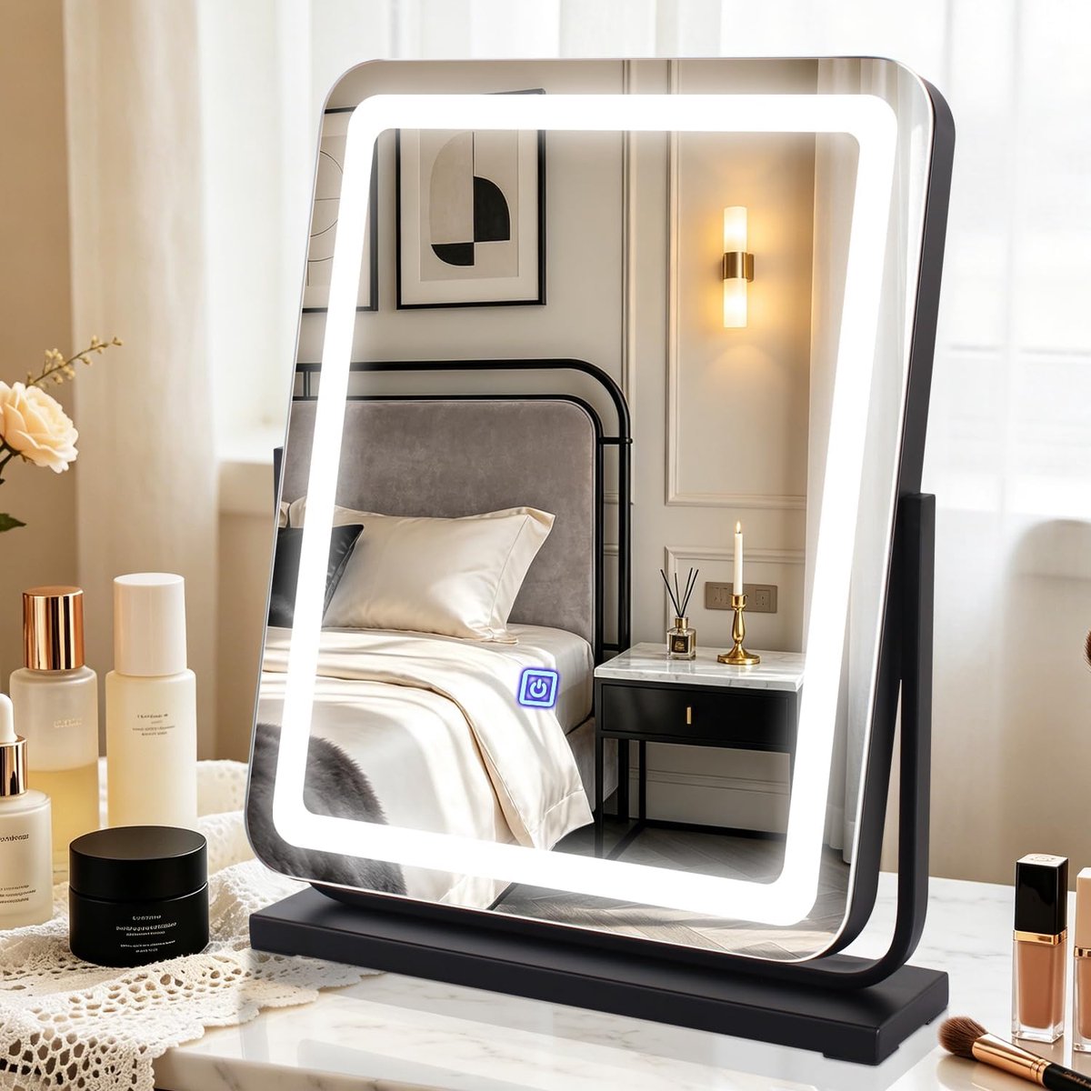 MantoLite Makeup Mirror, Table Mirror, Hollywood Mirror, Cosmetic Mirror with Lighting, Mirror with LED Lighting - ShopVlot