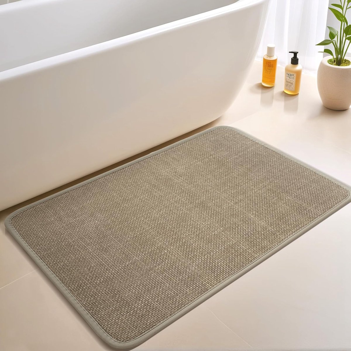 Bath Mat, Bathroom Mat, Absorbent Quick-Drying Bath Mat, Bathroom Mat for Floor, Bathroom, Shower Rug (Beige, 40 x 60 - ShopVlot