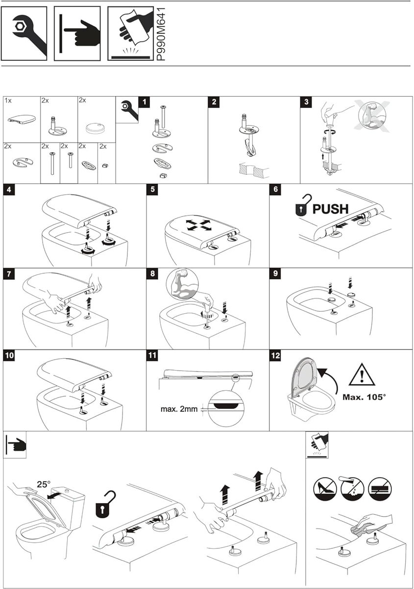 Ramm toiletbril geschikt voor G Allia Paris, wit, softclose, voor toiletpot 52 cm - ShopVlot