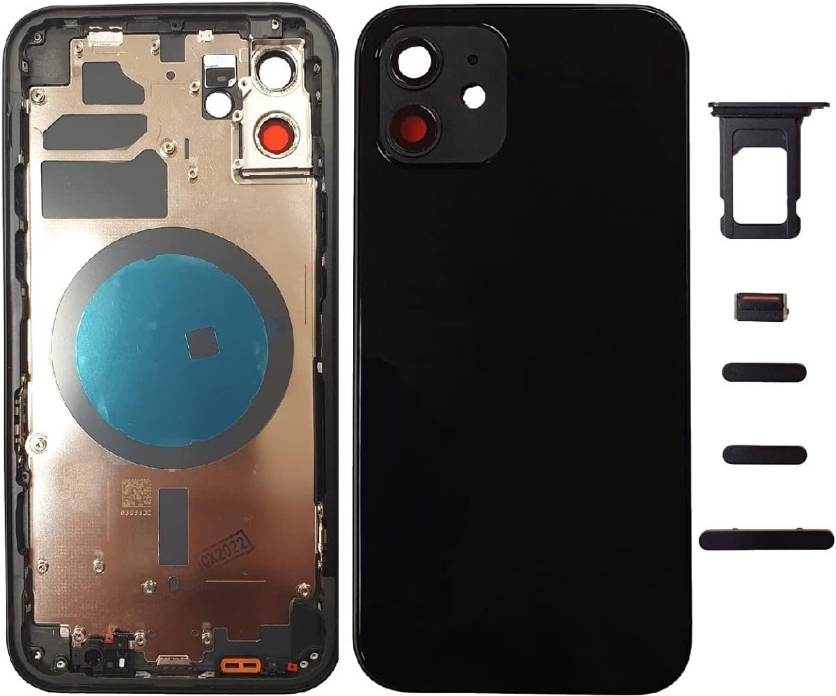 Smartex Back Shell + Frame Compatible with iPhone 12 - Back Cover + Frame (Black) - ShopVlot