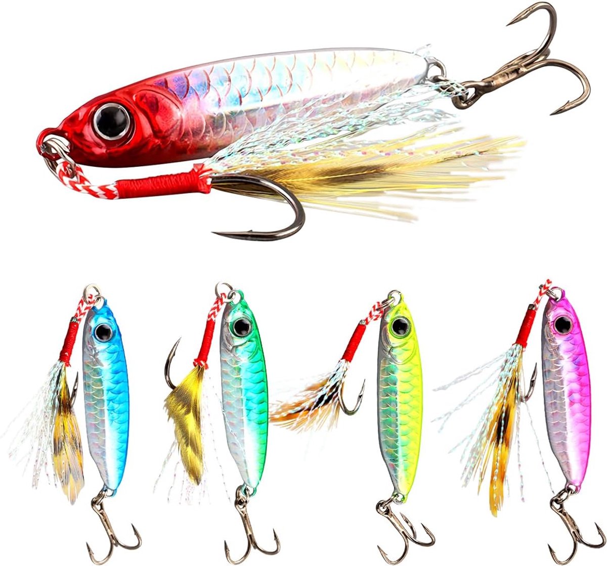WASAGA 5pcs Fishing Bait 7g/10g/15g/20g/25g/30g Metal Rotary Fishing Bait Templates for Trout Perch, Pike, Salmon Perch - ShopVlot