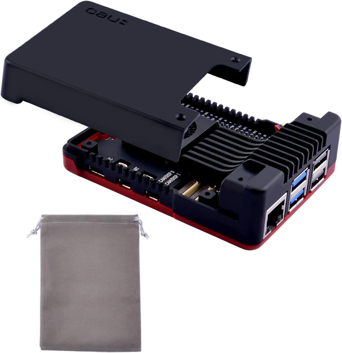 GeeekPi Argon Neo 5 Bred Case for Raspberry Pi 5 with Built-in Fan, Raspberry Pi 5 Aluminum Case, Argon Neo 5 Case - ShopVlot