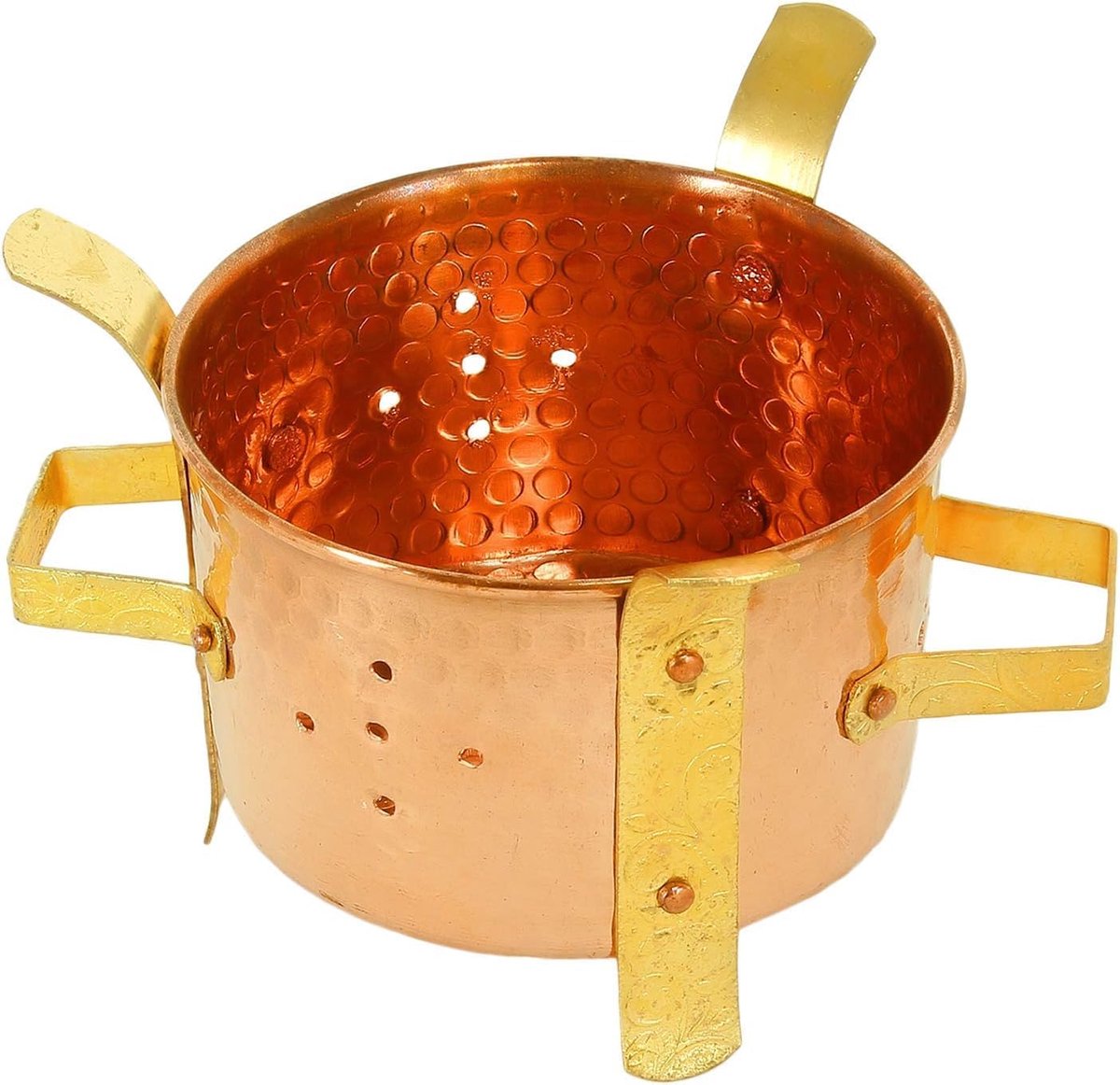 Original Indian angithi/Sigdi Copper Warmer Copper with Brass Handle and Stand Food Warmer for Home, Hotel and - ShopVlot