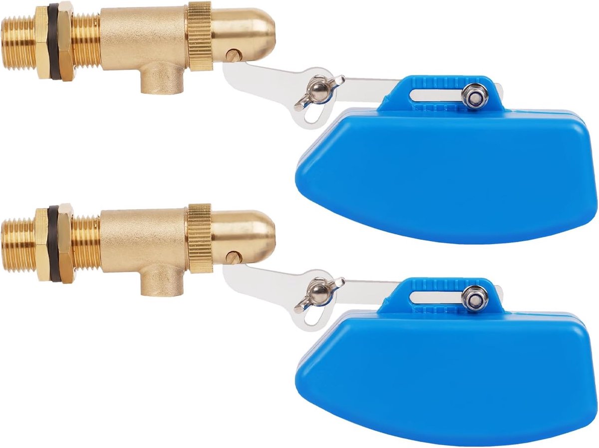 Pack of 2 Float Valve, 1/2 Inch Brass Valve, Ball Valve, Shut-Off Valve, Water Float with Plastic Float with - ShopVlot