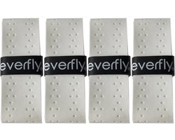 Everfly Overgrips Padel Racket Perforated White Pack of 4 - Non-slip, soft and comfortable 0.8 mm handles for padel - ShopVlot