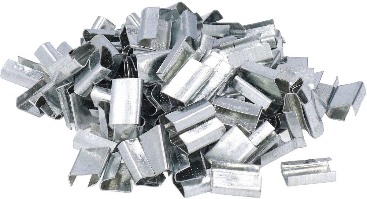 Solidchoice - Metalen Omsnoeringsgespen van Gegalvaniseerd Staal, 16 mm, 200 Stuks