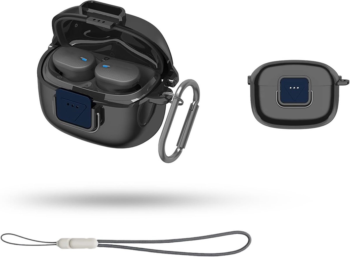 Zwarte TPU-hoes voor JBL Tune Buds 2 hoofdtelefoon, oplaadetui, krasbestendig, valbestendig, zacht en flexibel - ShopVlot