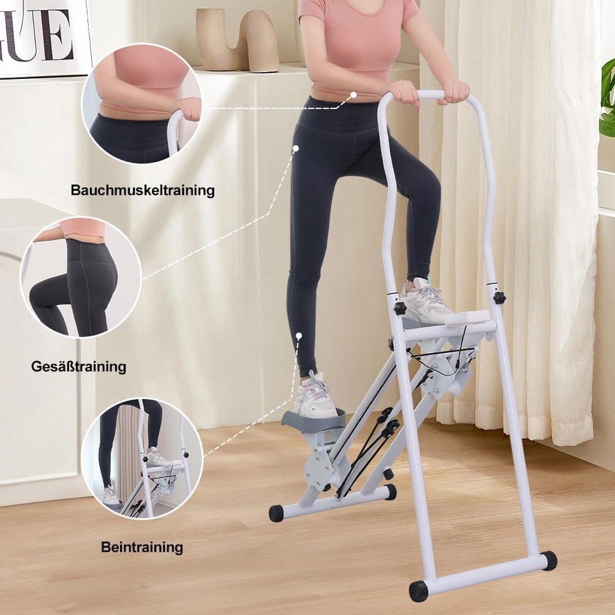 Trappenstepper voor de thuissportschool, opklapbare verticale cardio-trainingsklimmer voor full-body training - ShopVlot