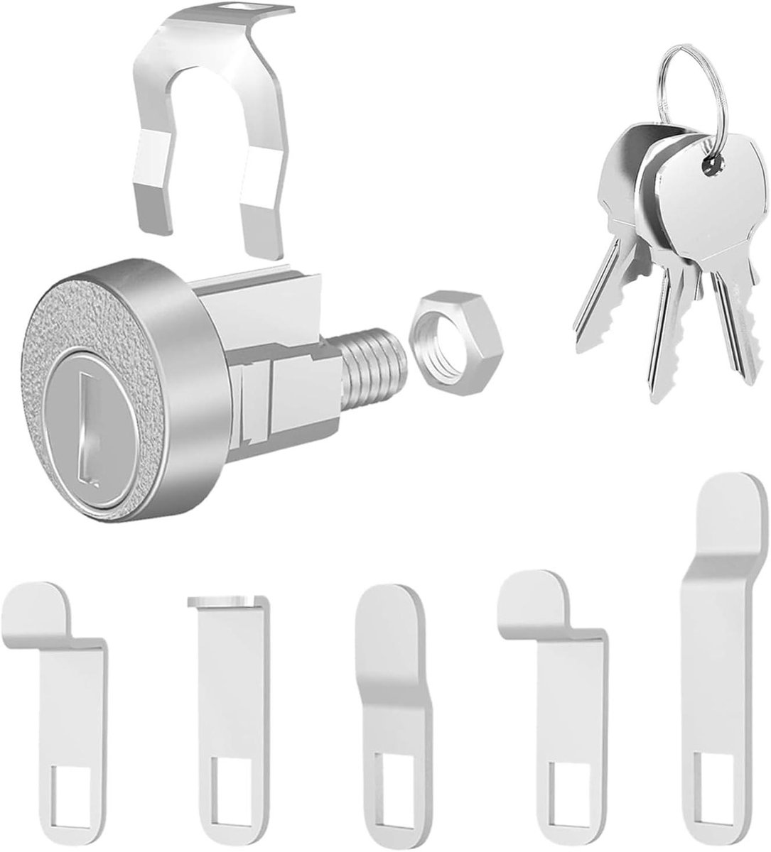 Brievenbusslot - Slot met sleutels - Post beveiligen - Zink slotcilinder - 10 x 5 x 1 cm - Zilver