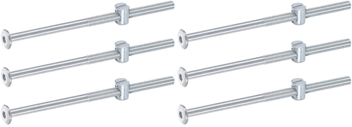 Solidchoice - Set van 6 M6 x 120 mm Bedframe Schroeven met Moeren