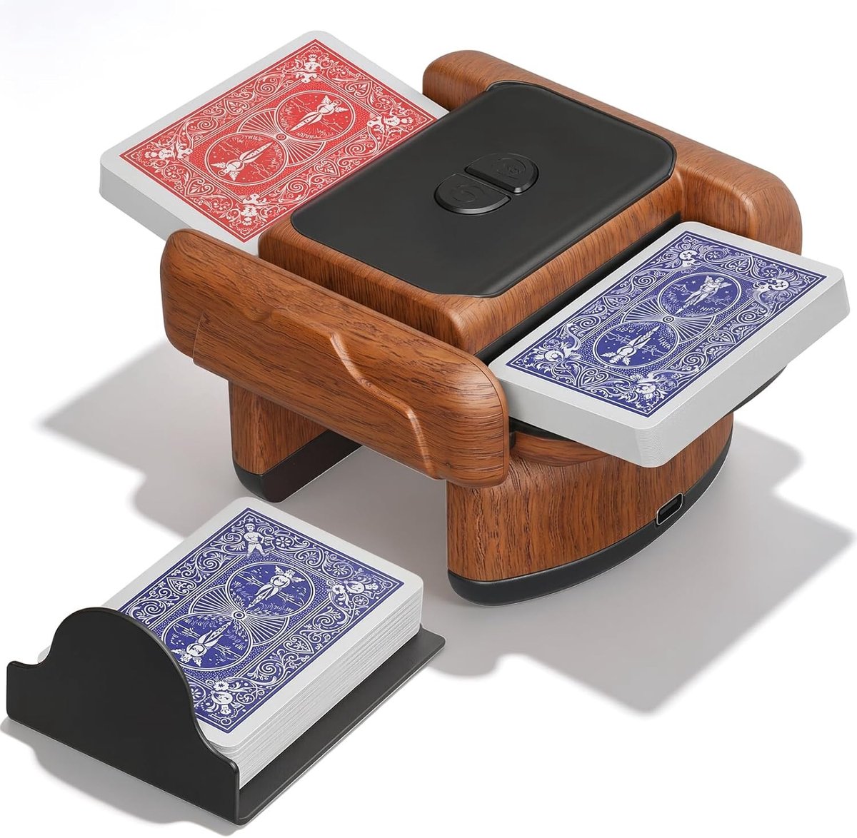 Elektrische Kaartmixer voor 1-2 Decks, Oplaadbaar, Laag Geluid, Ideaal voor Poker, UNO en Blackjack