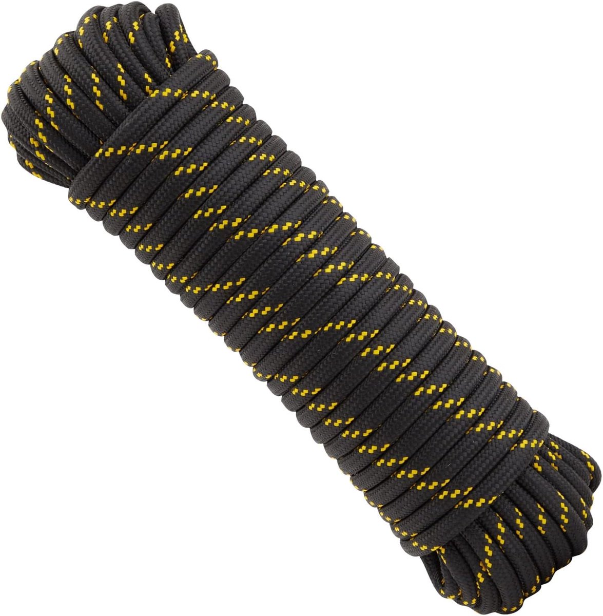 Braidkoord 1/2 Inch x 100 Ft - Polyester - Geel en zwart - Ideaal voor camping en knopen - ShopVlot