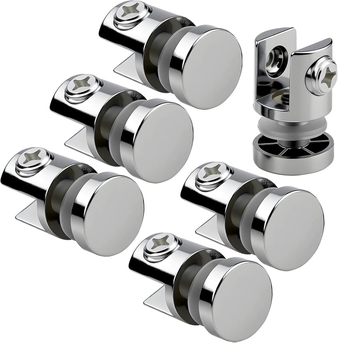 Glashouders 6 stuks - eenzijdige glasclips - 10 mm - verstelbaar en duurzaam - perfect voor glazen planken - ShopVlot