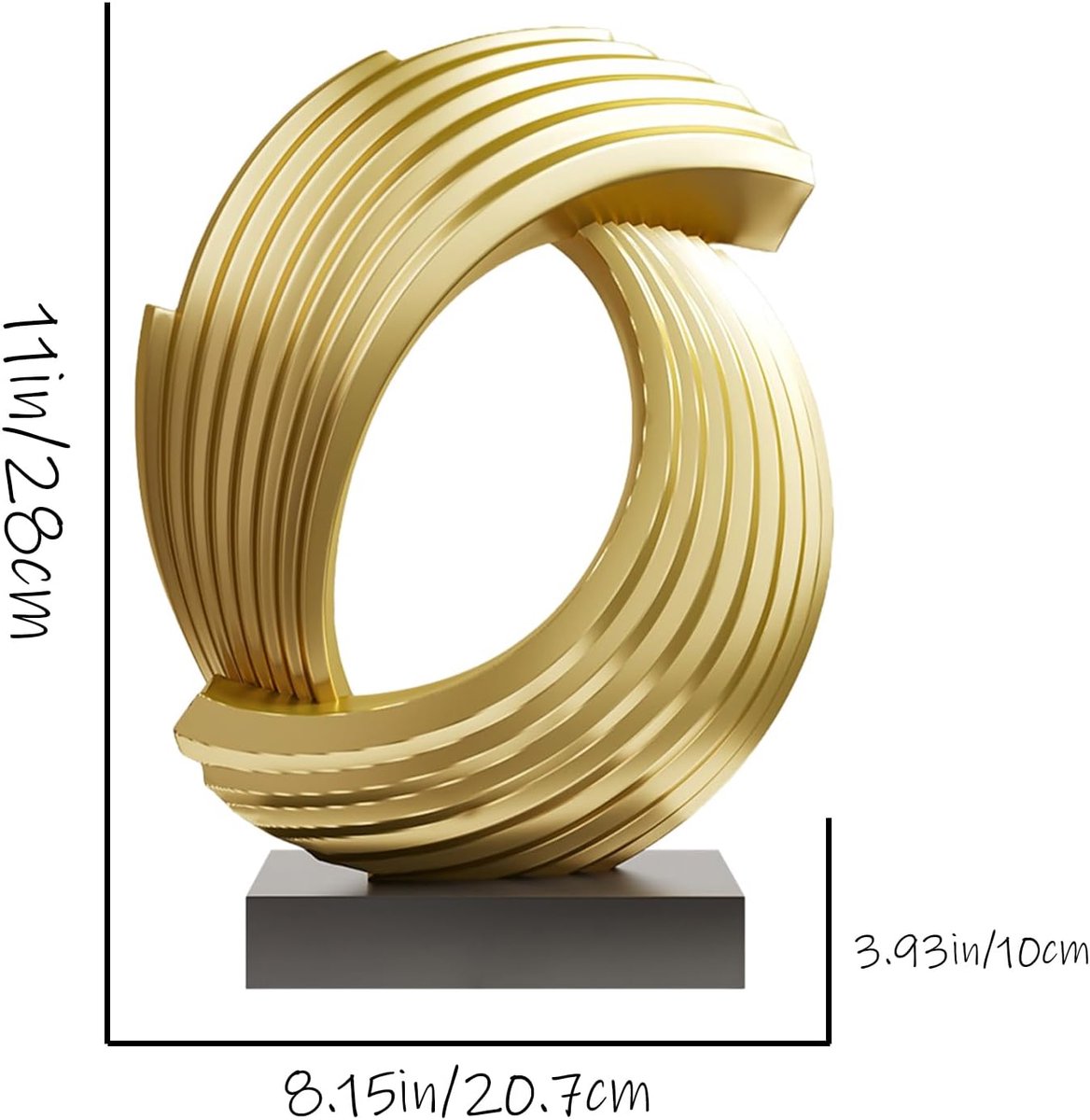 Golden Wave Resin Origami Statue Modern Abstract Home Decoration Highlights Abstract Office Desk Carving Table Family - ShopVlot