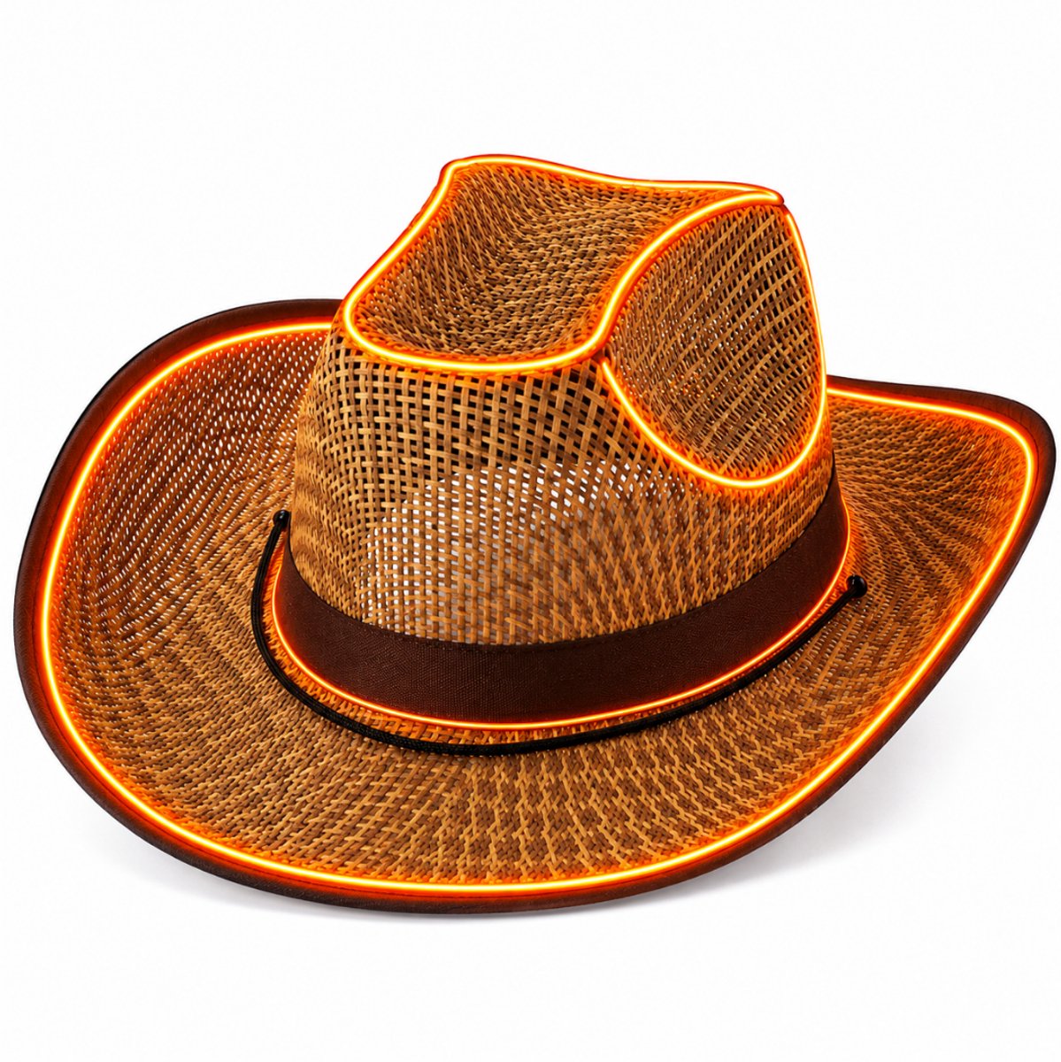Doppler LED Cowboyhoed – Lichtgevende Western Hoed – Festival, Carnaval & Party – Oranje