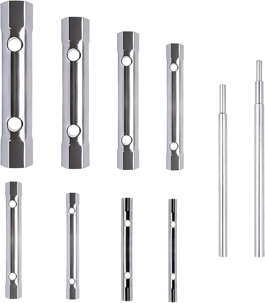 10-Piece Socket Spanner Set, 6-22 mm, Socket Spanner Set, Double Socket Wrench for Working, Faucet, Spark Plugs, Sink - ShopVlot