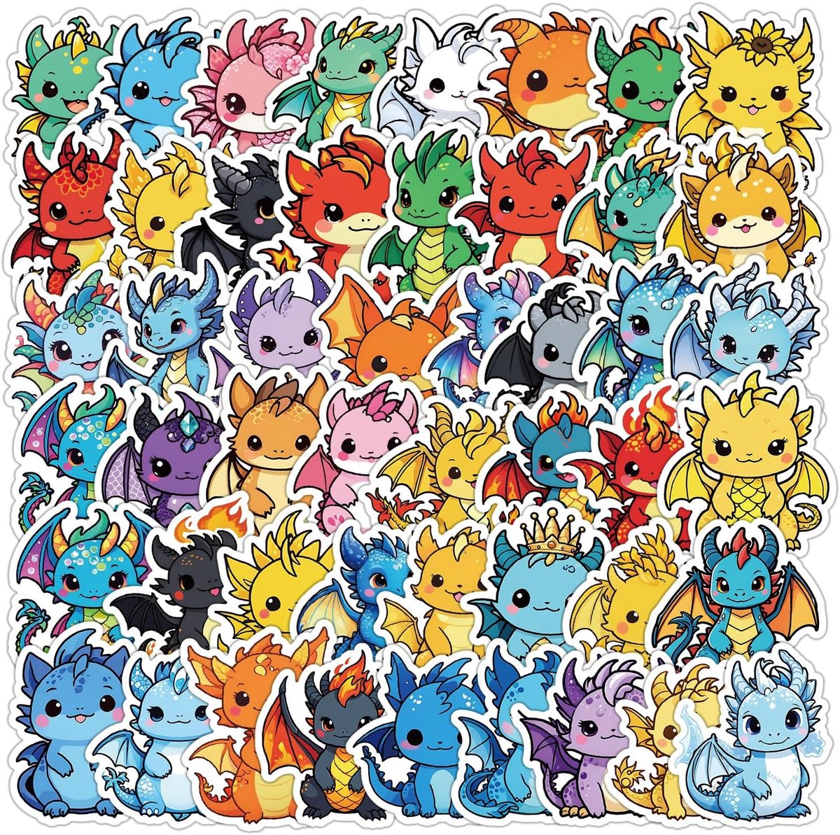 Sticker set 50 stuks - vinyl draken - waterproof en zonbestendig - perfect voor je laptop - ShopVlot