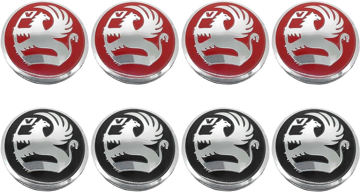 Wielcentrum Cover Stickers 8 Stuks - Metaal - Rood/Zwart - Voor unieke wieldecoratie - ShopVlot
