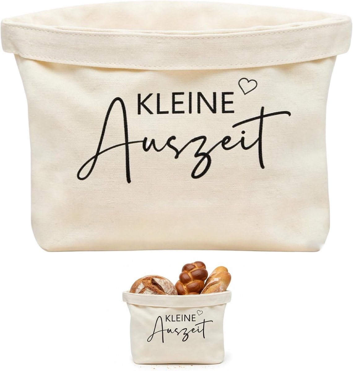 Multifunctionele Beige Katoen-Linnen Mand voor Vrije Tijd – Duurzame Cadeau- en Broodmand voor Dames, Ideaal voor Organisatie en Decoratie