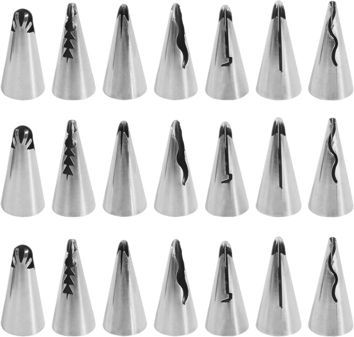 Decoratiepijpjes 21 stuks - RVS - Voor cake en dessert decoratie - Duurzaam en veilig - ShopVlot