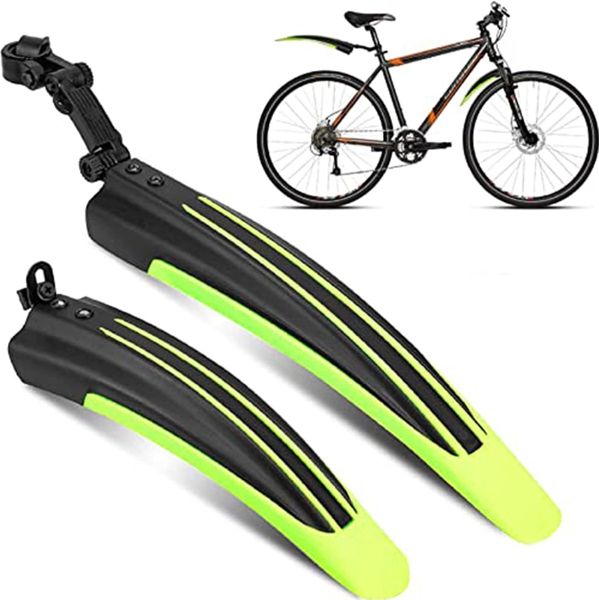 Fietsmudguards set 2 stuks - verstelbaar voor 20-27 inch fietsen - lichtgewicht kunststof - ShopVlot