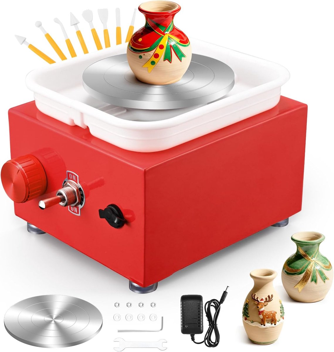 Draaibank voor keramiek 2000 RPM - Pottery Tower met 6 Inch tray - Veilig en betrouwbaar - ShopVlot