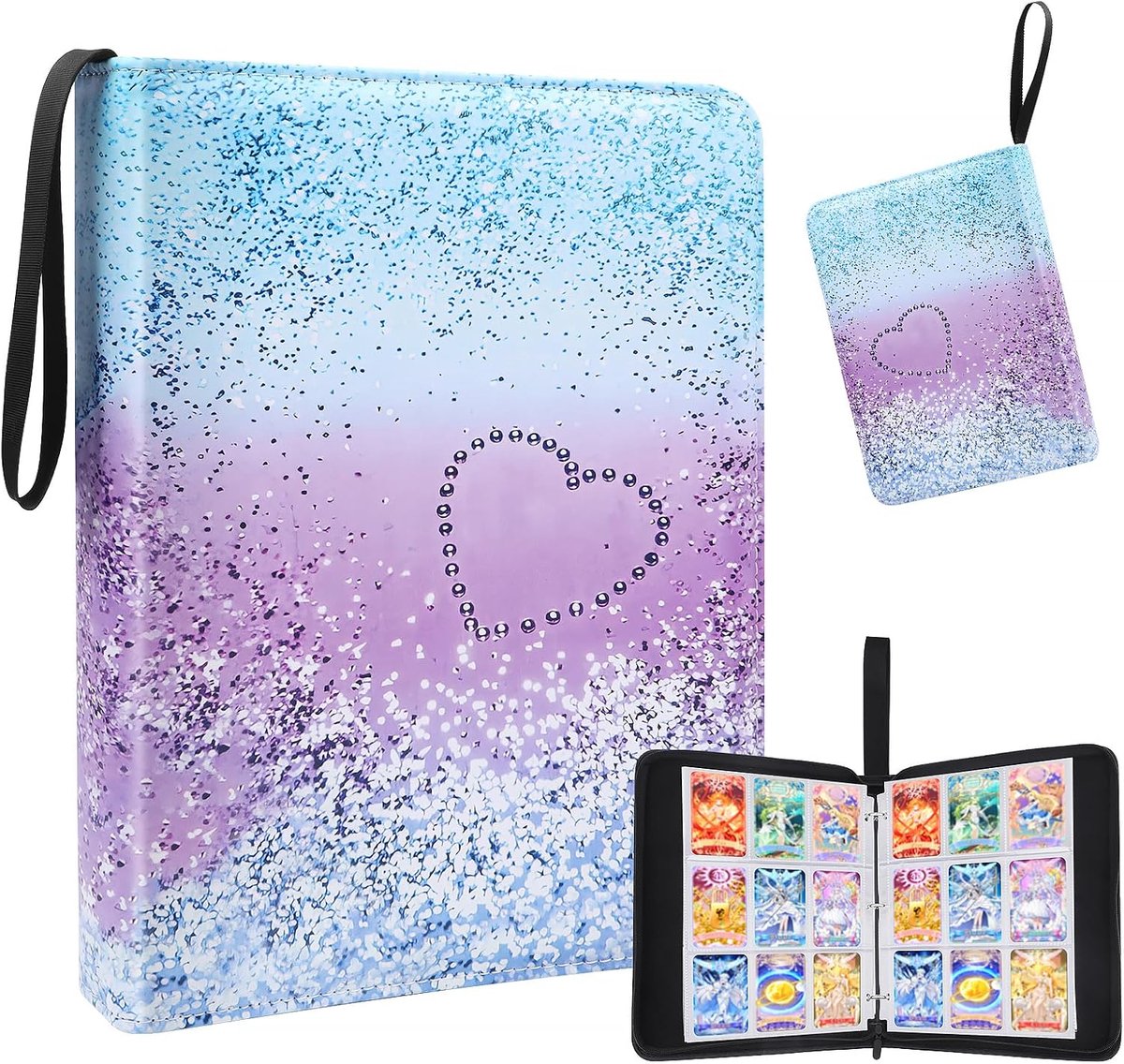 Verzamelkaartenmap 9 vakken - Dubbelzijdig waterdicht PU-leer - Inclusief 50 hoesjes - Perfect voor kinderen - ShopVlot