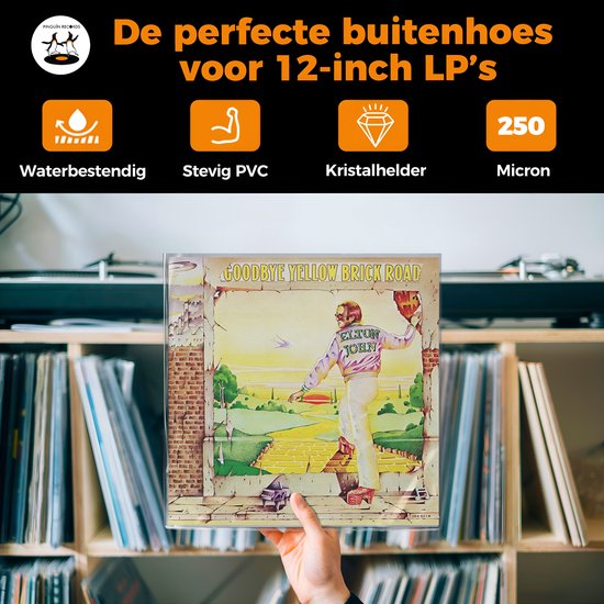 Pinguïn Records Glasheldere PVC hoezen - LP hoezen - 25 stuks - VinylCare Ultimate Shieldsleeve - LP Beschermhoezen - Hard plastic - Premium kwaliteit - Extra stevige hoeken - Buitenhoezen voor standaard LP’s - 250 Micron — afbeelding 3