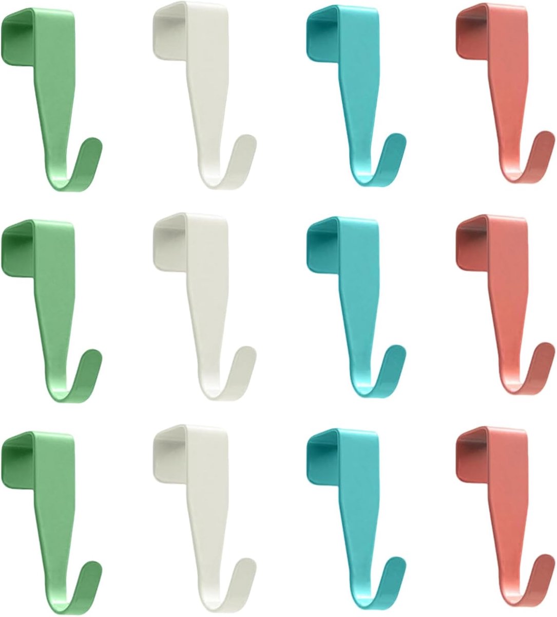 Deurhaken set van 12 - kleurrijk - kleine haken voor boven kasten - ideaal voor slaapkamer en badkamer - ShopVlot