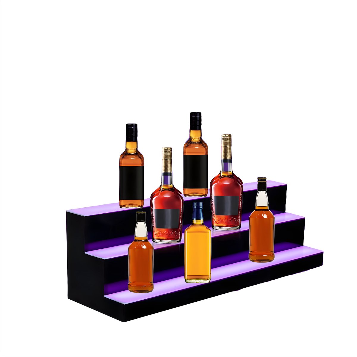 LED Drankfles Displayplank 60 cm 3-Laags - Met Afstandsbediening & 20 Kleuren - Voor Bar & Restaurant