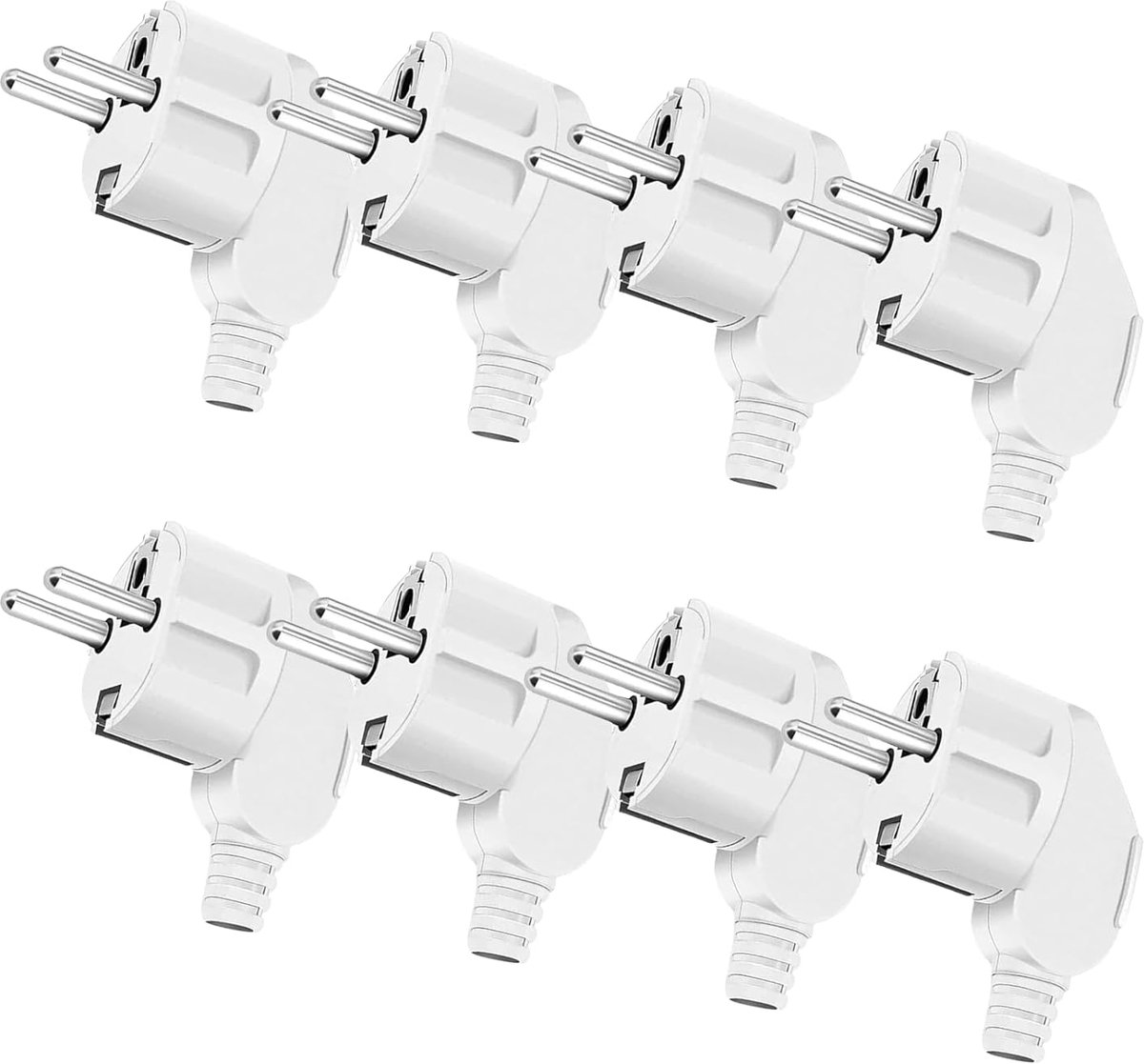 Schuko Plug 8 Stuks - Aardplug 250V 16A - Waterdichte Rubber Plug - Ideaal voor buitengebruik - ShopVlot