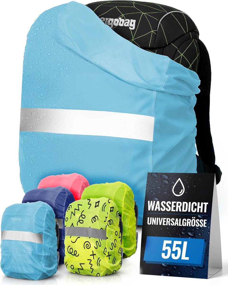 Regenbescherming voor rugzakken XXL - waterdicht - reflecterende strepen - veilig en zichtbaar in de regen - ShopVlot