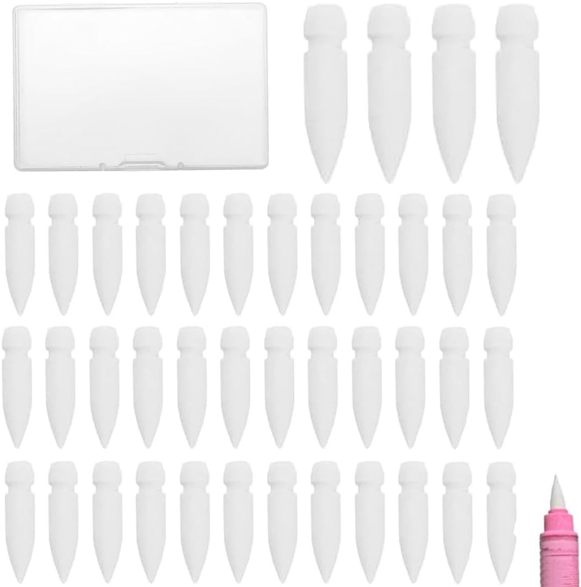Vervangtips voor acrylmarkers 40 stuks - zacht en duurzaam - nylon - ideaal voor kunst en DIY projecten - ShopVlot
