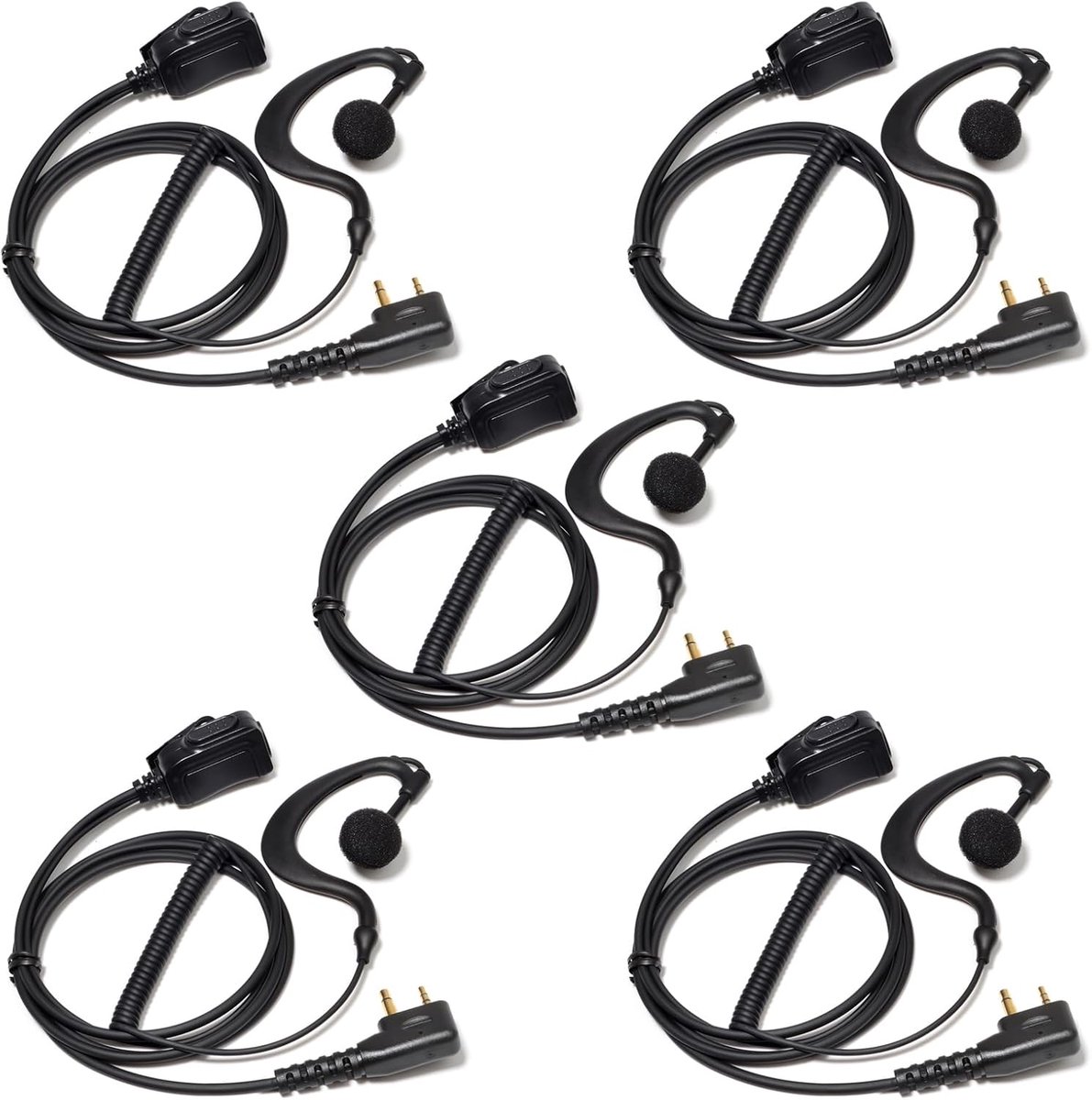 G-vormige microfoon voor Midland G7 Pro G8 G9 Pro M24 - verstelbaar met oordopjes - 2-pins aansluiting - ShopVlot