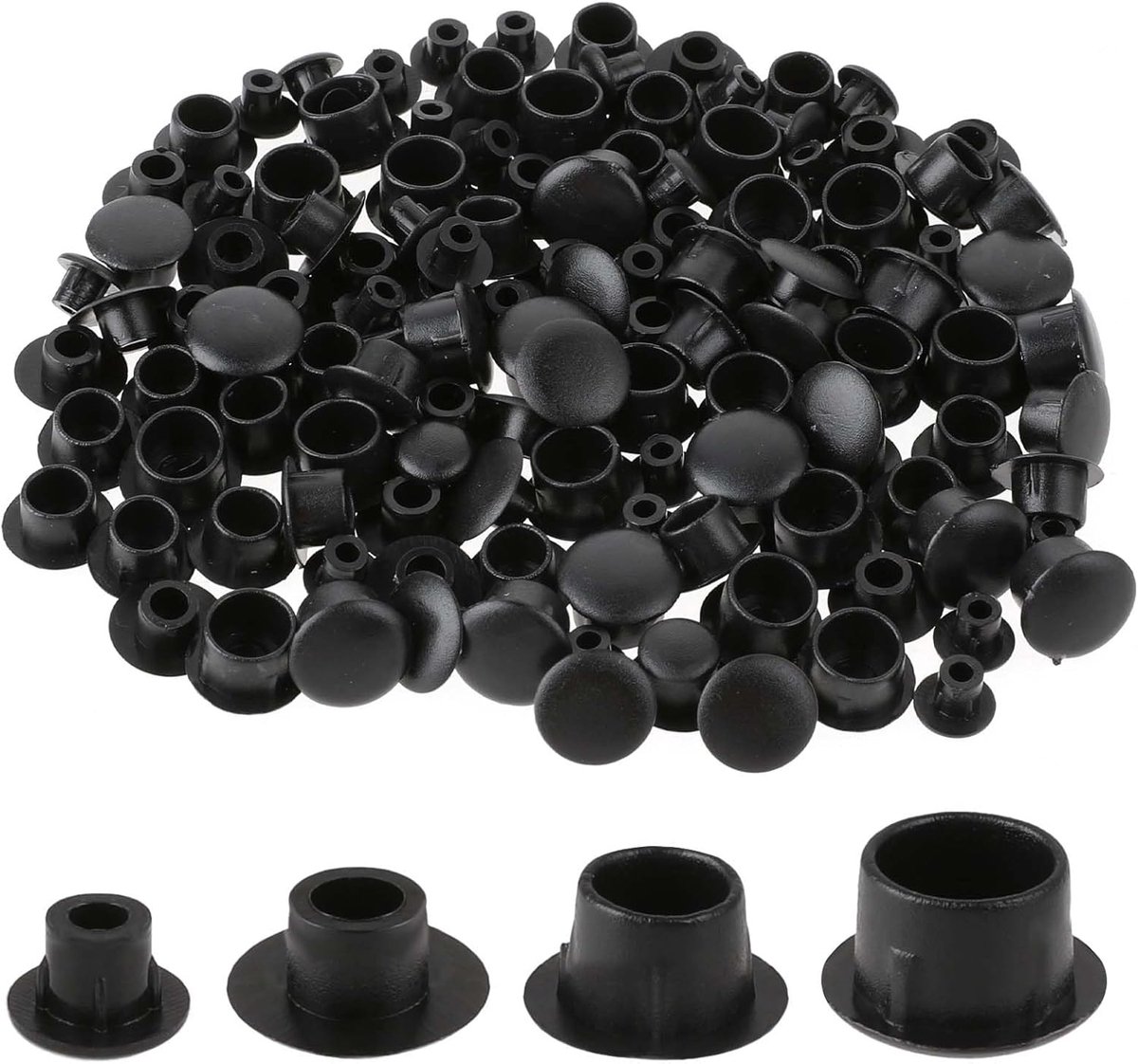Schroefdopjes 120 stuks - 4 maten plastic - decoratieve nagelafdekkers - perfect voor gaten vullen - ShopVlot