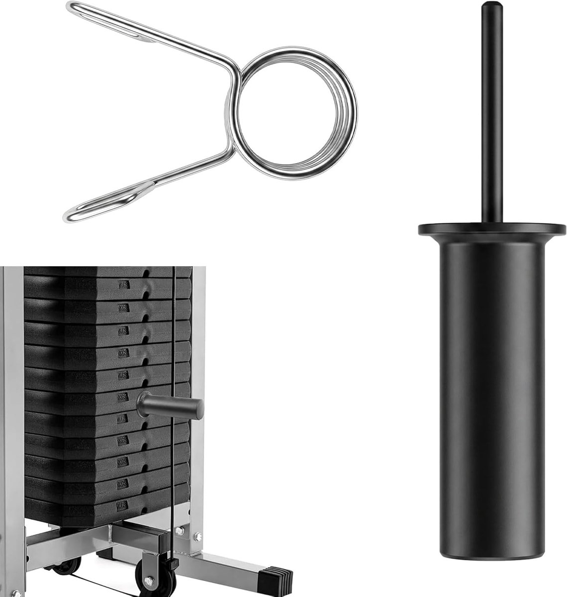 Gympin gewichtstok 10 mm - veerclip - 110 mm lengte - extra gewicht voor thuisaccessoires - ShopVlot