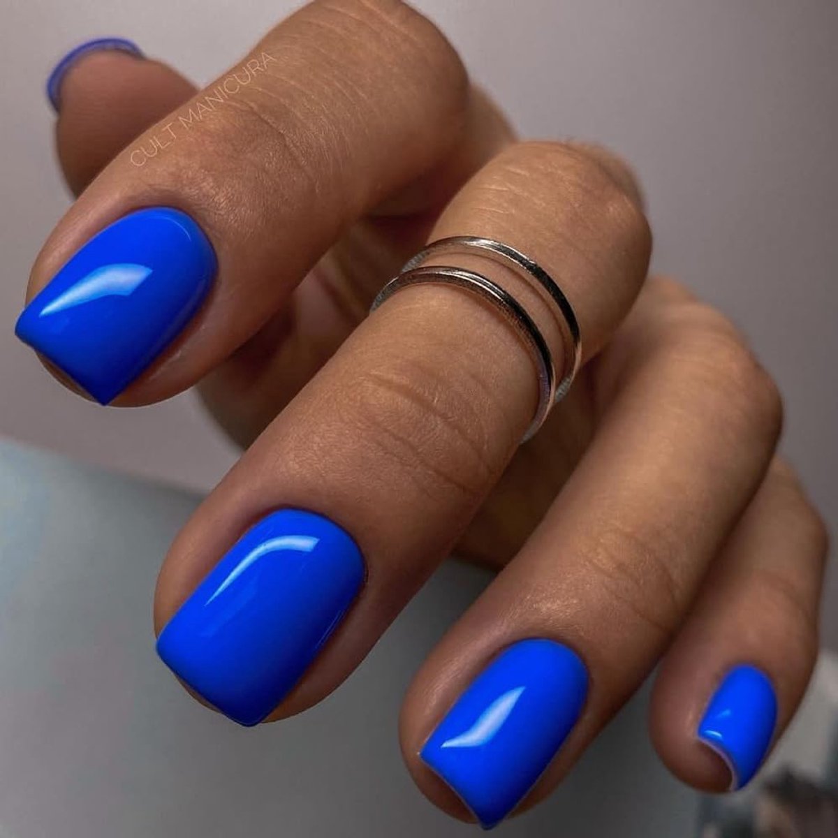 Kunstnagels kort vierkant - donkerblauw - Franse persnagels - herbruikbaar en elegant - ShopVlot