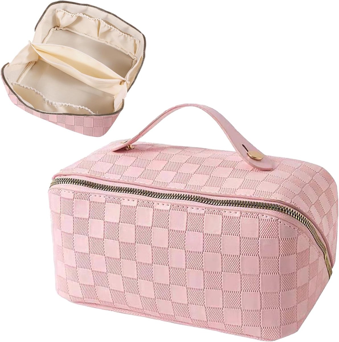 Make-up tas grote capaciteit - roze - portable organizer - ideaal voor reizen - ShopVlot