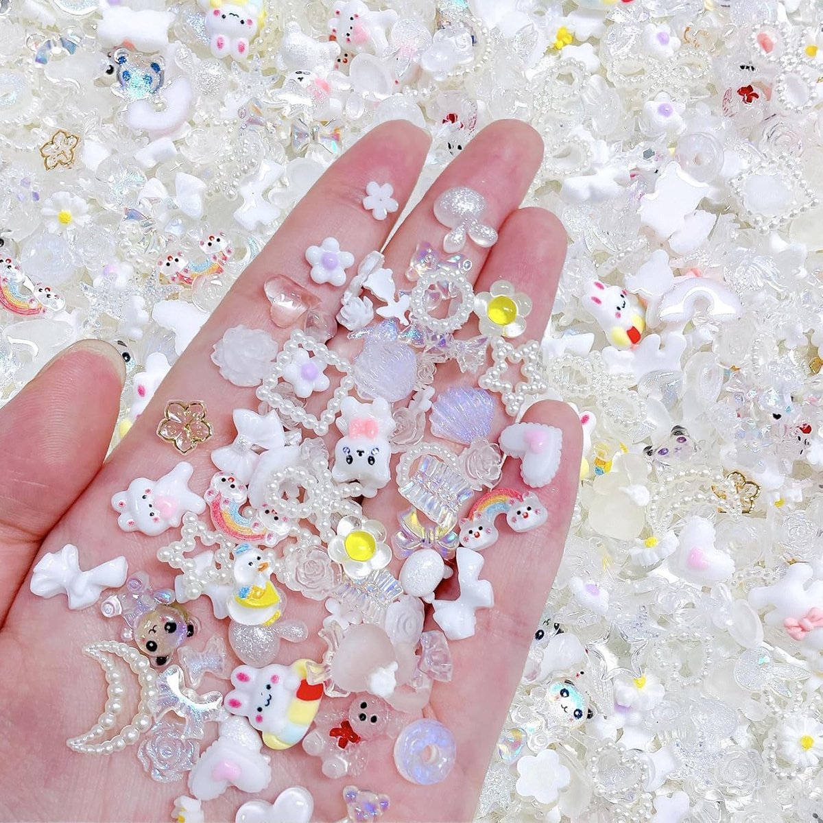 3D Nail Charms 200 Stuks - Gemengde Stijlen - Schattige Bogen en Parels - Perfect voor Nagelkunst en DIY - ShopVlot