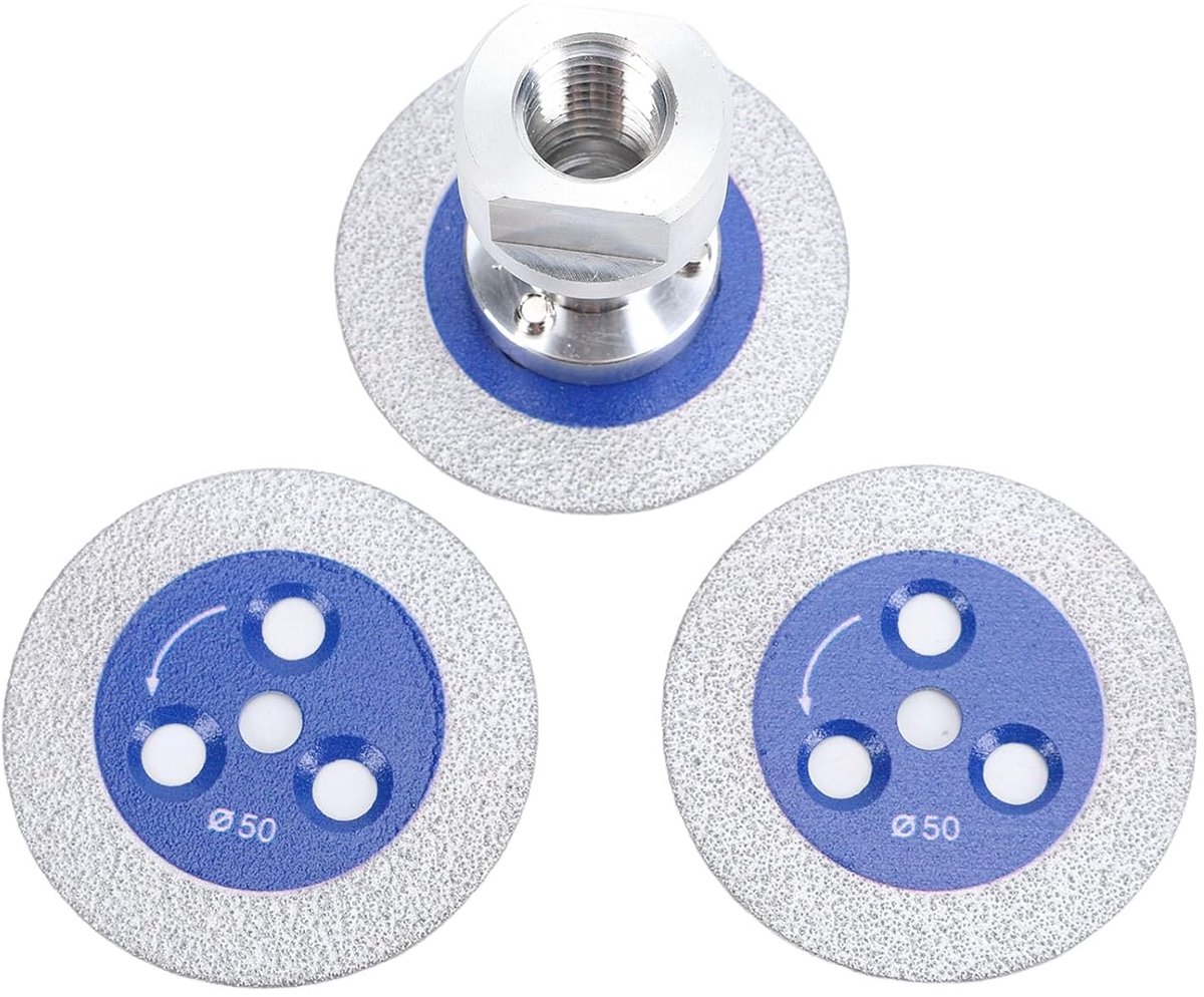 Diamantzaagbladen 50 mm - 3 Stuks Gesoldeerd - Voor Marmer, Graniet en Beton - Hoogwaardige Snijprestaties - ShopVlot