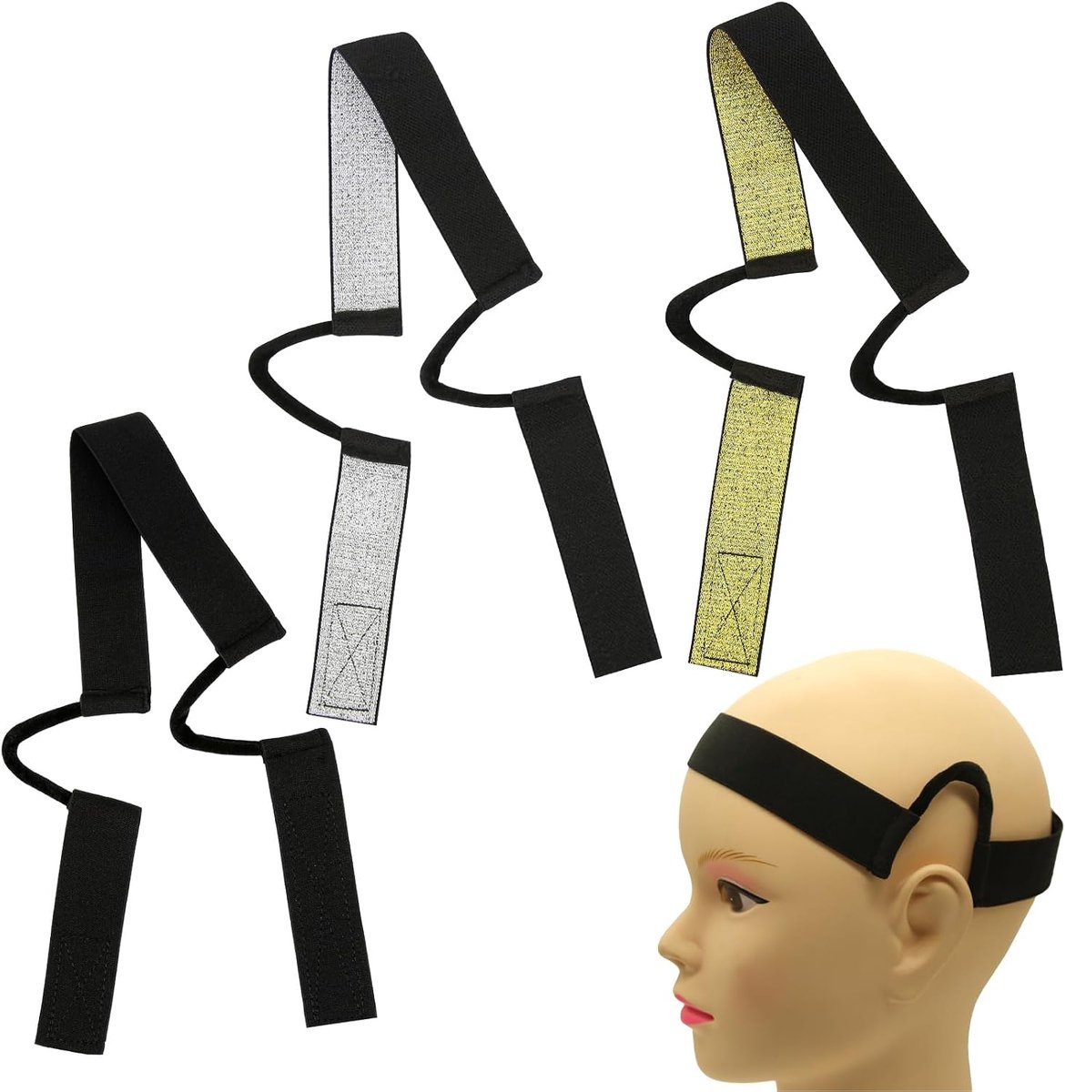 Wigstraps dubbelzijdig - zachte velours C-vorm - comfortabel en pijnloos - ideaal voor het dragen van pruiken - ShopVlot