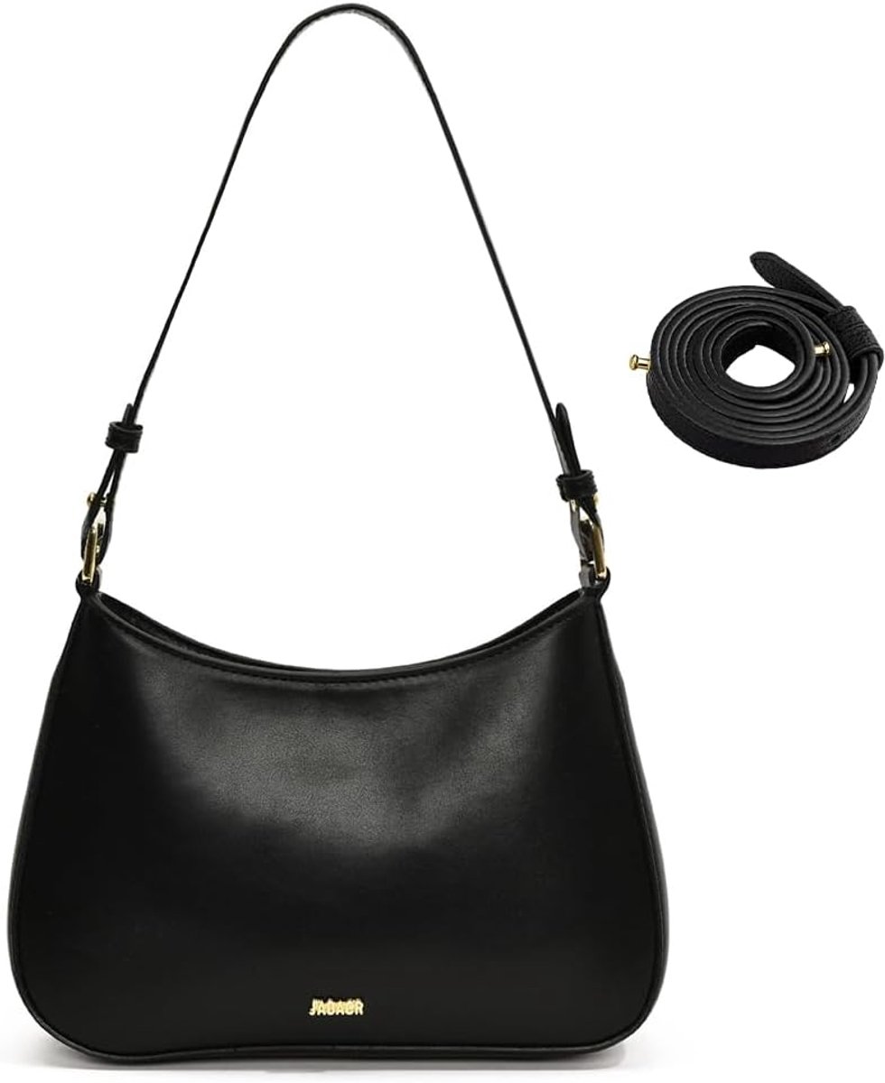 Schoudertas klein zwart - PU leer - retro armpit tas - stijlvol voor dagelijks gebruik - ShopVlot